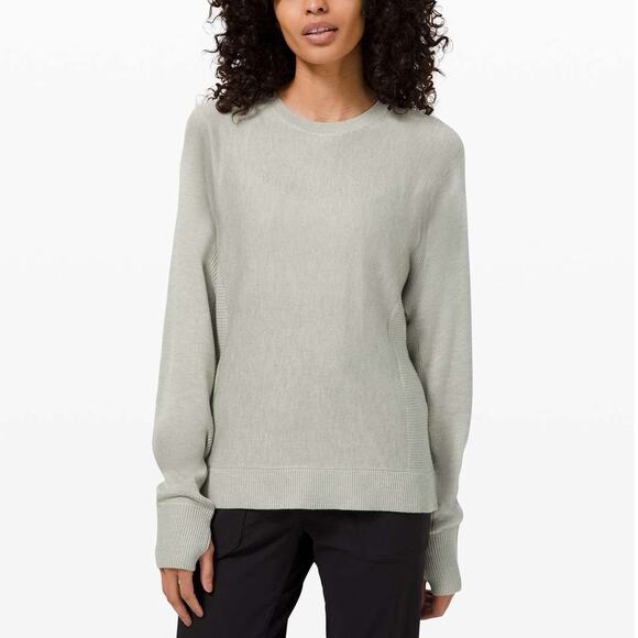 Lululemon Cashlu Knit Pullover US 10 Heathered Green Fern Lightweight Sweater - Picture 1 of 15